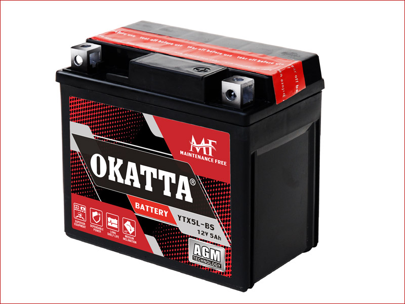 YTX5L-BS MF Motorcycle Battery 5Ah