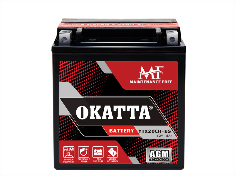 YTX20CH-BS MF Motorcycle Battery 18Ah